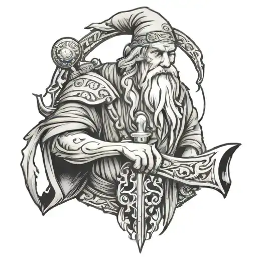 Ice Wizard Staff With Dad Carved In It