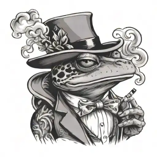 Gentlemen Frog Smoking