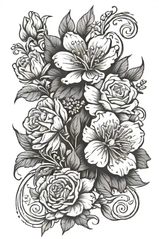 November And September Birth Flowers Intertwined