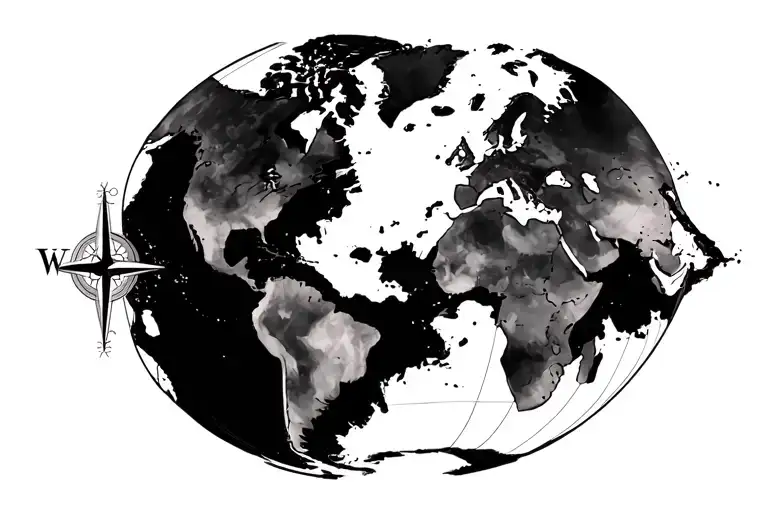 World Map And Compass