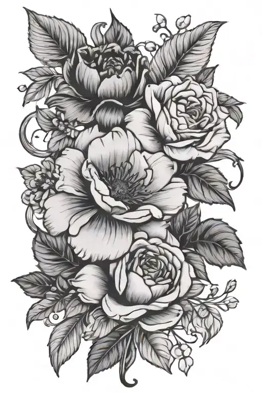 September And February And July Birth Flowers Intertwined