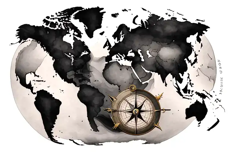 World Map And Compass