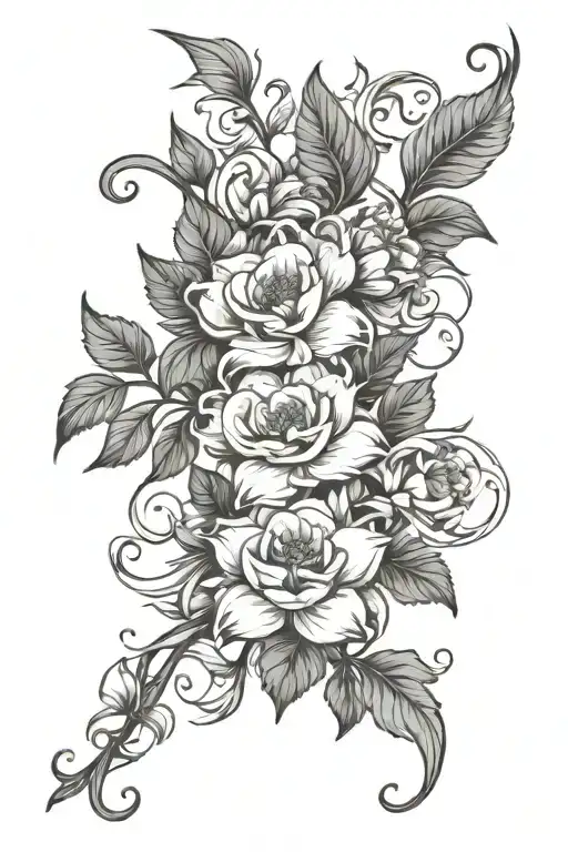 November And September Birth Flowers Intertwined Vines