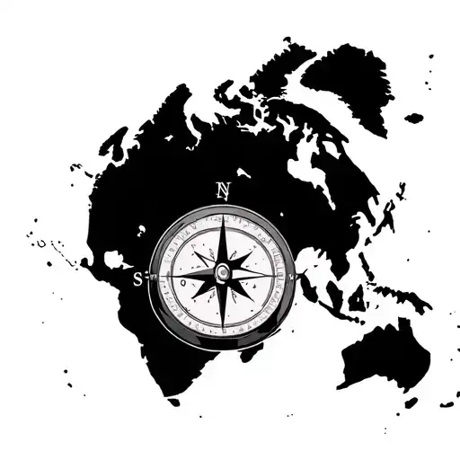 Compass Surrounded By Map