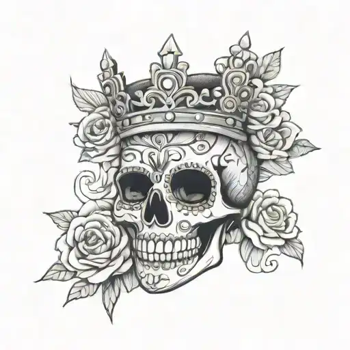 Sugar Skull With Crown Feminine