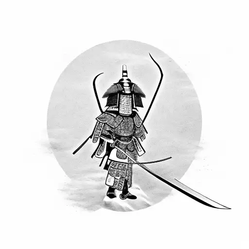 Japanischer Samurai Mit Schwet Unterarm