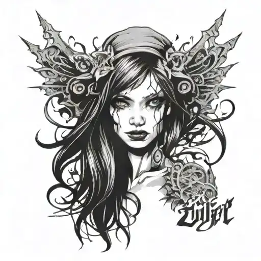 Wild Girl In Gothic Writing