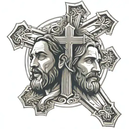 Dad Eh Son Son On A Cross Of Jesus Christ