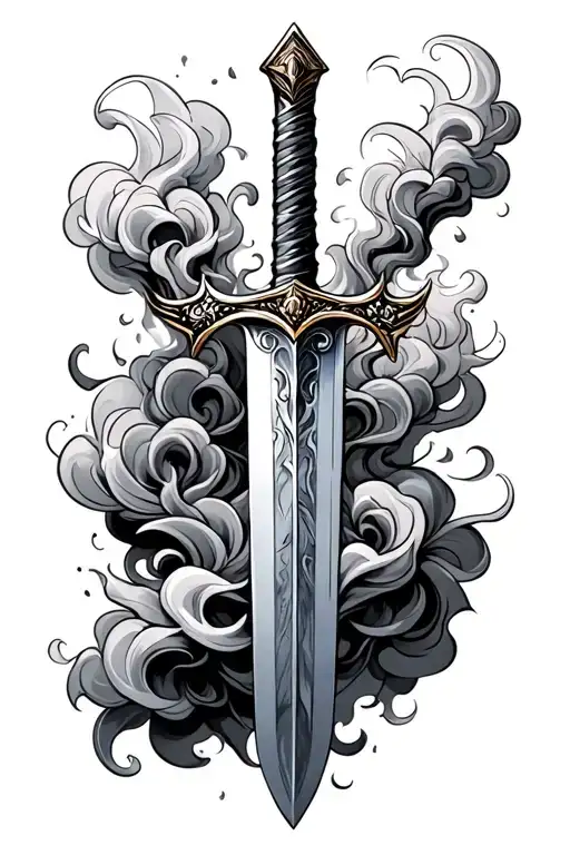 Sword With Smoke Rising