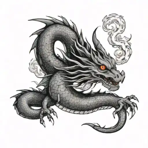Spirited Away Haku Dragon In Black Ink