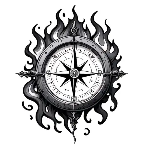 Compass With Fire