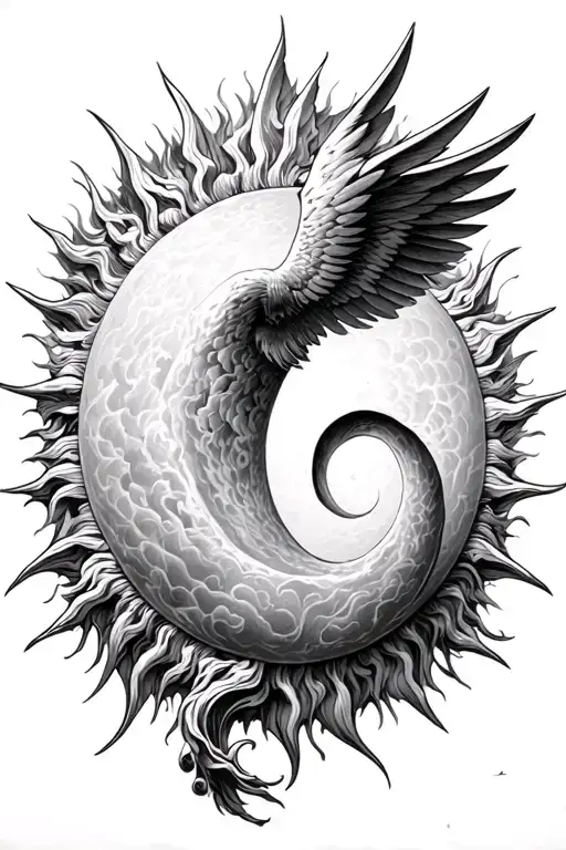 Icarus Falling From The Sun Arranged As A Semicolon