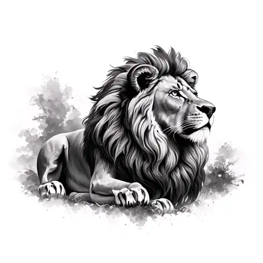 Detailed Lion Single Needle