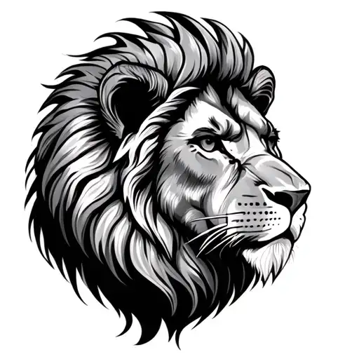 Detailed Lion Head Single Needle