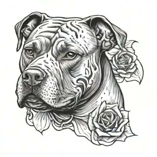 American Staffordshire Terrier With Skull