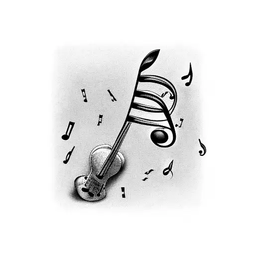 Music Note With Rip Melody