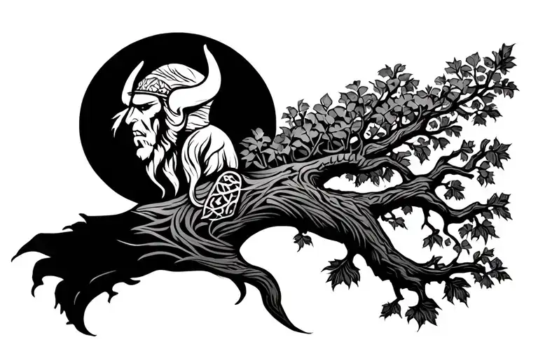 Tattoo With The Vikings Symbols Serie V And A Vikings Tree Of Life