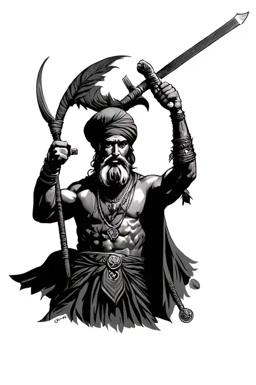 Sikh Warrior Wielding