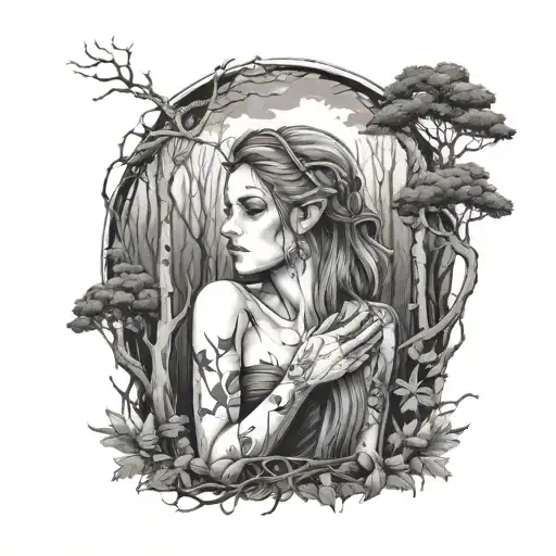 Girl In The Woods Sacrifice Dark