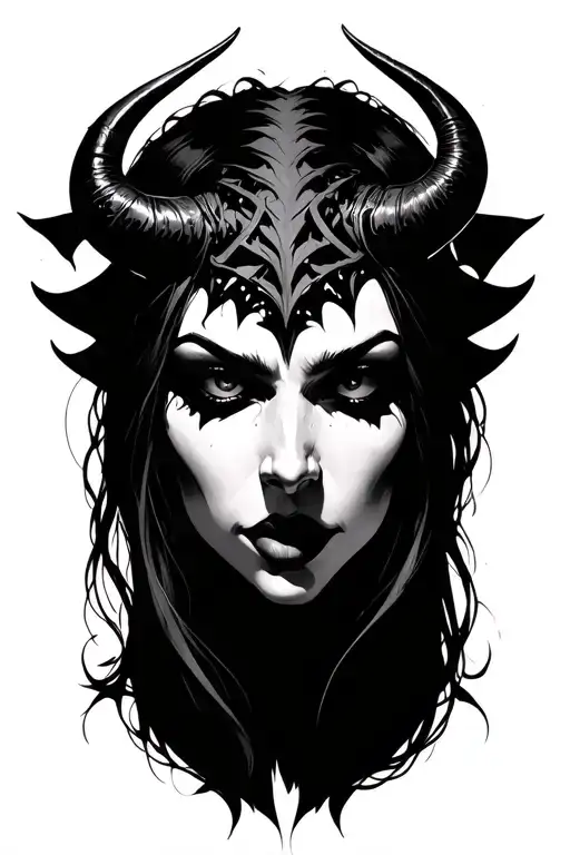 Full Shape Female Demon Without Horns