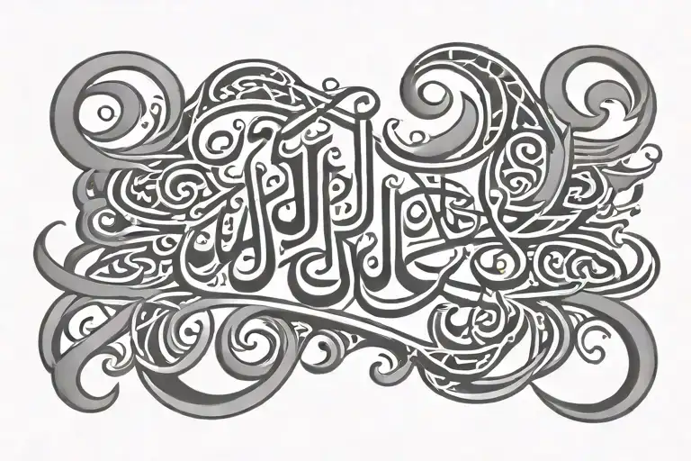 Arabic Writing With A Symbol Made