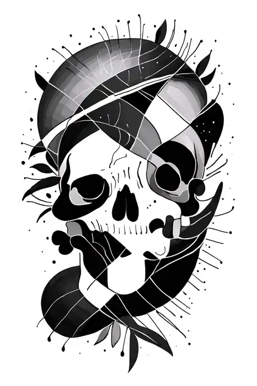 Patchwork With Lines Connecting Different