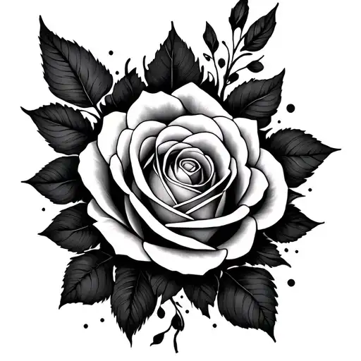 Underbust Tattoo Rose With Mandala Finline Mix