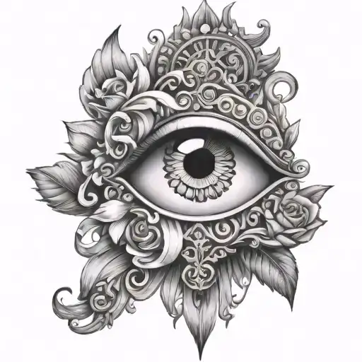 Mfam In A Gothic Feminine Style With An Evil Eye Symbol