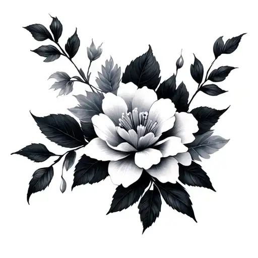 Elegance - Japan - Latin - Flowers - Dark