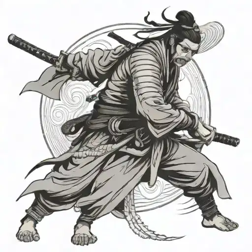 Samurai Standing With A Sword