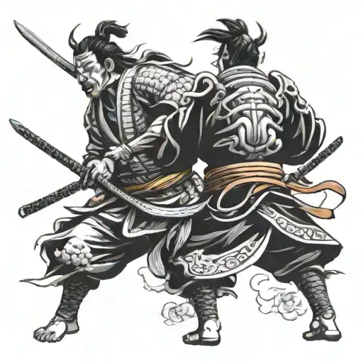 Samurai Fighting Demons