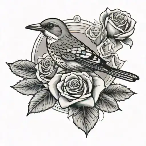 Lady Of Guadalupe Rose Garden Mocking Bird