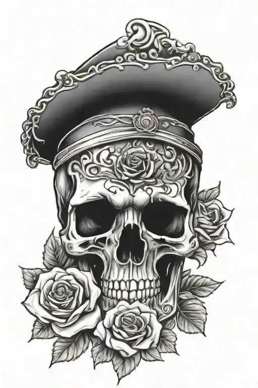 Skull With Roses