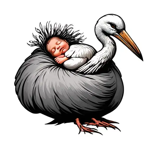 Storch Sack Filled With A Baby