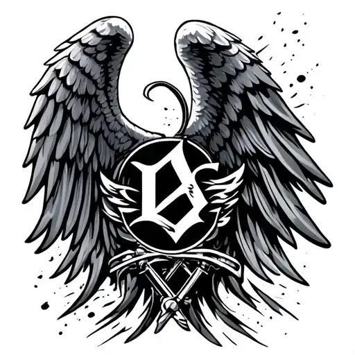 Motorcycle Angel Wing With The Letter