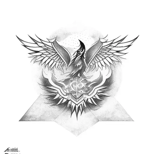 Phoenix With Triangle Background