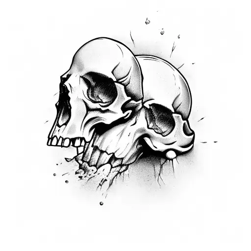 Skull With A Broken Head