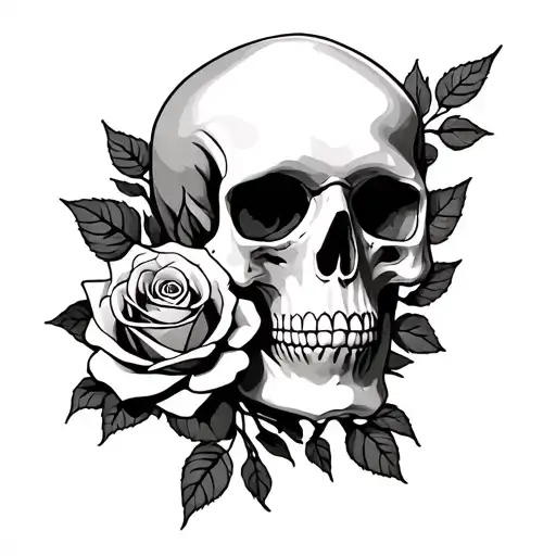 Skull And Rose Under