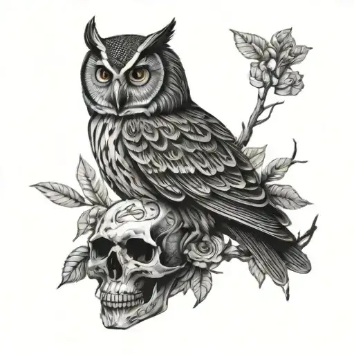 Owl With Skull