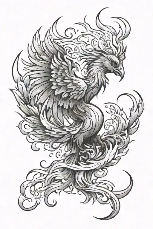 Phoenix Rising From Flames