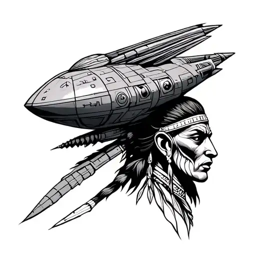 Indian With Alien Ship