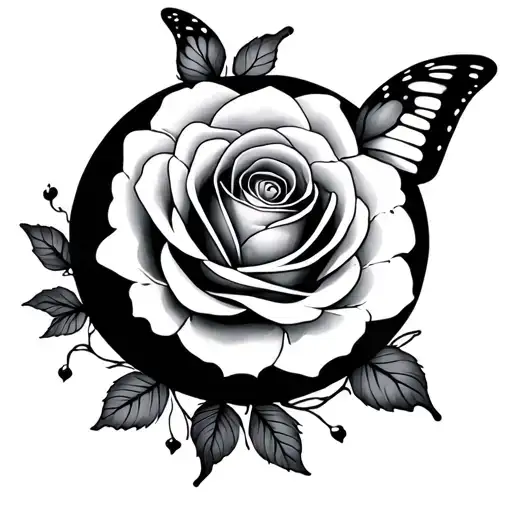Butterfly Rose Moon