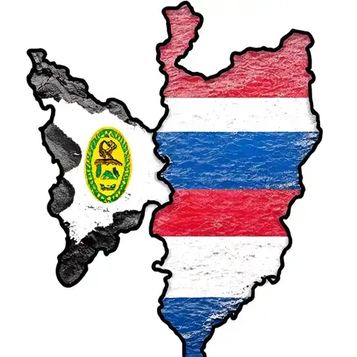 Half Outline Of The Haiti And Half Of The Aruba Island And In The Middle The Flags Like Half Half