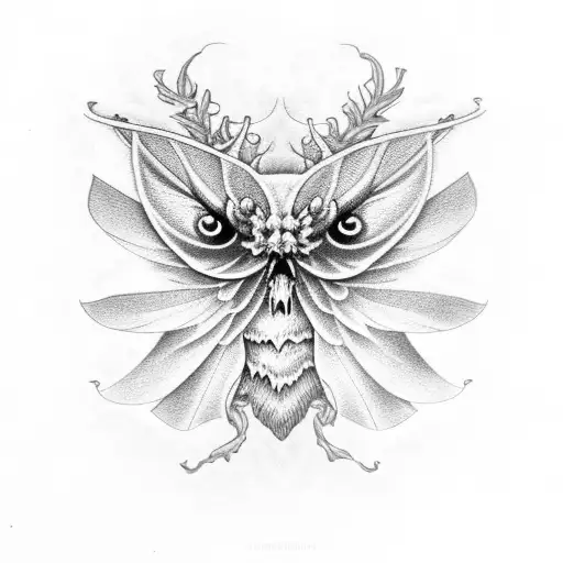 Death Moth Skull Flowers