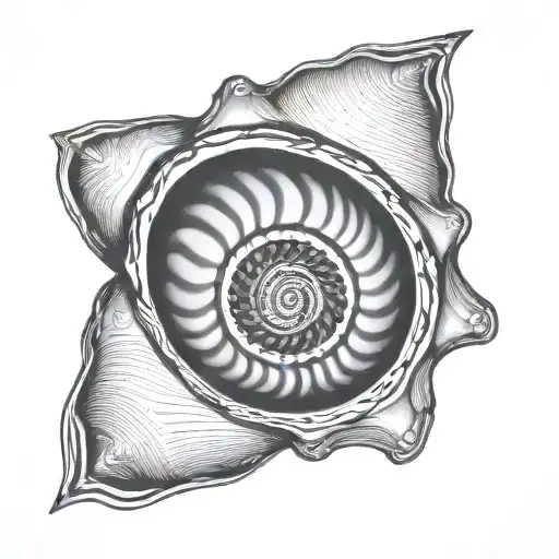 Minimalist Shell With Ring Inside Representing