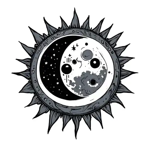 Mechanic Sun And Moon Surrounded