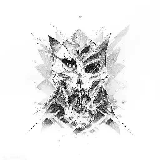 Design A Dark Music Themed Tattoo Incorporating Brush Strokes And Line Work