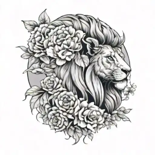 Lion Zodiac And Cerisier Flower Bouquet