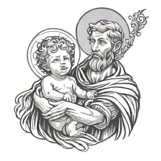 Saint Christopher With Baby