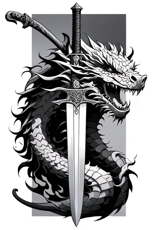 Coverup Dragon And Samurai Sword